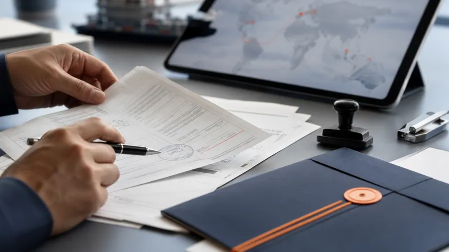 Shipping and customs documents prepared for carrier-neutral coordination